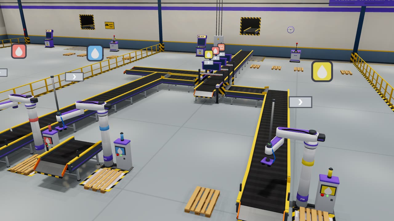 Conveyor belts and sorting machines arranged inside the warehouse